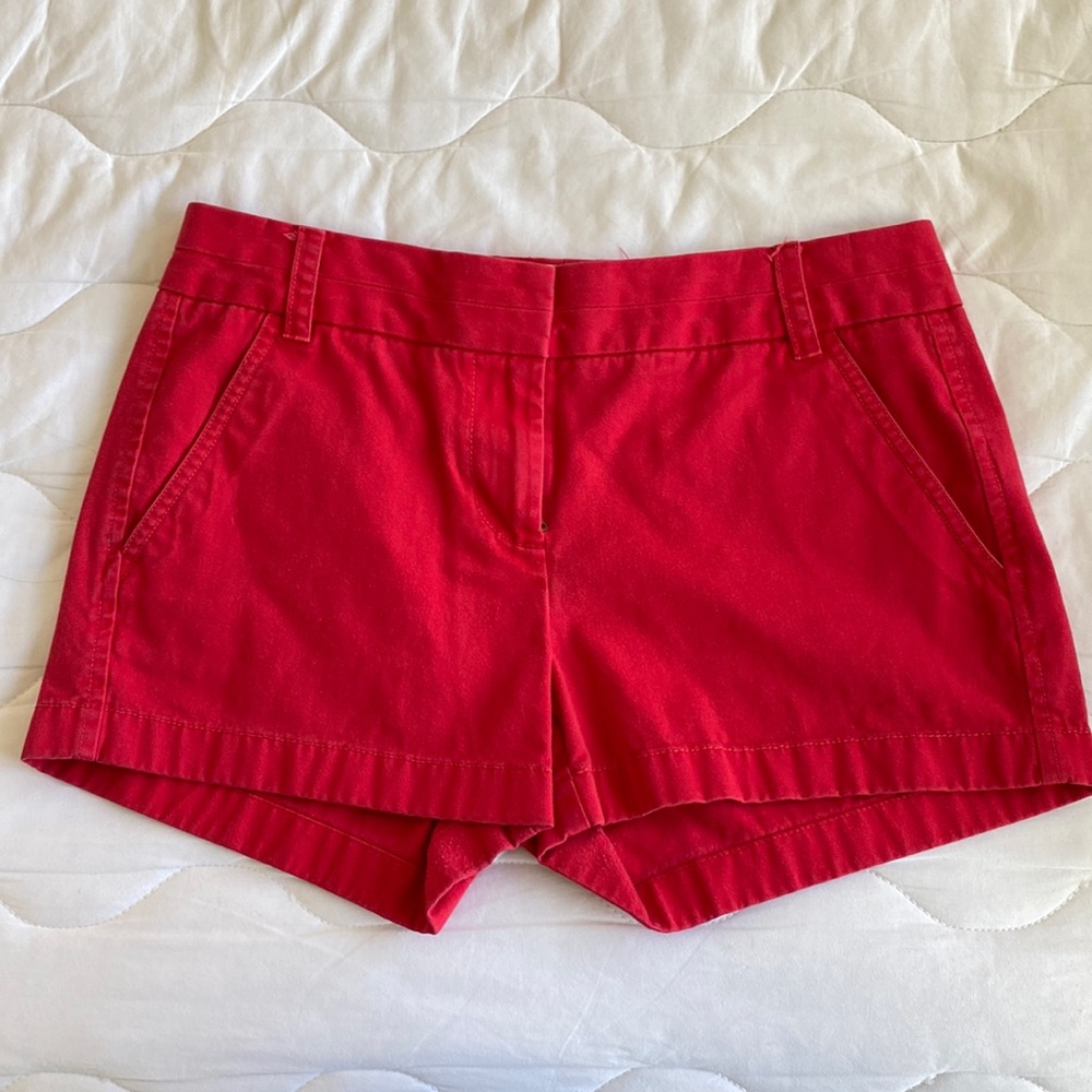 Red JCrew Chino Shorts